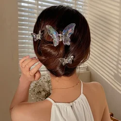 Cute Transparent Hair Claw Clips Barrettes Mini Butterfly Hair Clips for Women Non-slip Girls Headband Hair Accessories