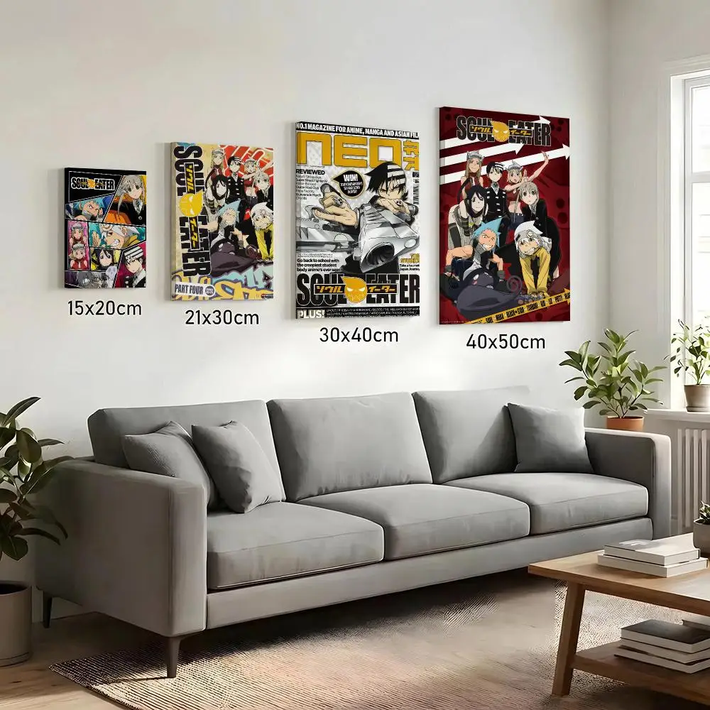 Anime S-Soul Eater Painting Calligraphy HD Canvas Print Poster Wall Art | Optional Frame | Modern Hallway Decor