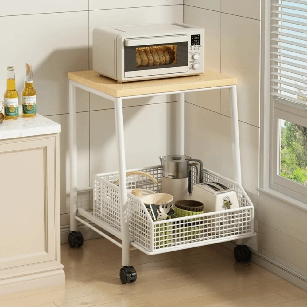 

Multi-Functional With Drawers Microwave Stand Space Saving Countertop Storage Multi-Appliance Rack Microwave Rack Toaster Oven