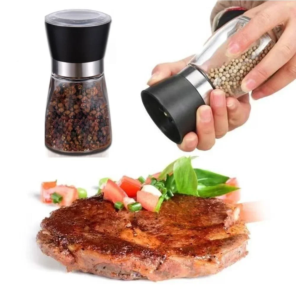 Manual Salt Pepper Mill Adjustable  Seasoning Bottle Grinder Spice Grinding Containers Adjustable Mill Shakers Kitchen Gadgets