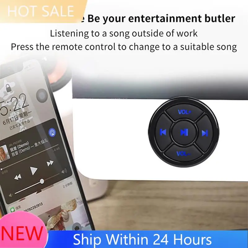 ~【IN  Stock】Wireless Bluetooth 5.0 Remote Controller For Music Play Steering Wheel Car Bike For IOS Android Phone Tablet Media B