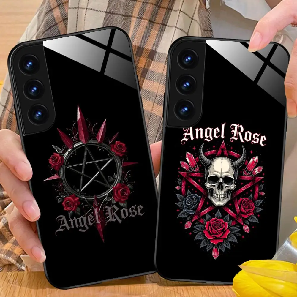 Angel Rose Phone Case for Samsung Galaxy S26 S25 S24 S23 S22 S21 S20 Note20 Plus FE Ultra Glass Protective Cover