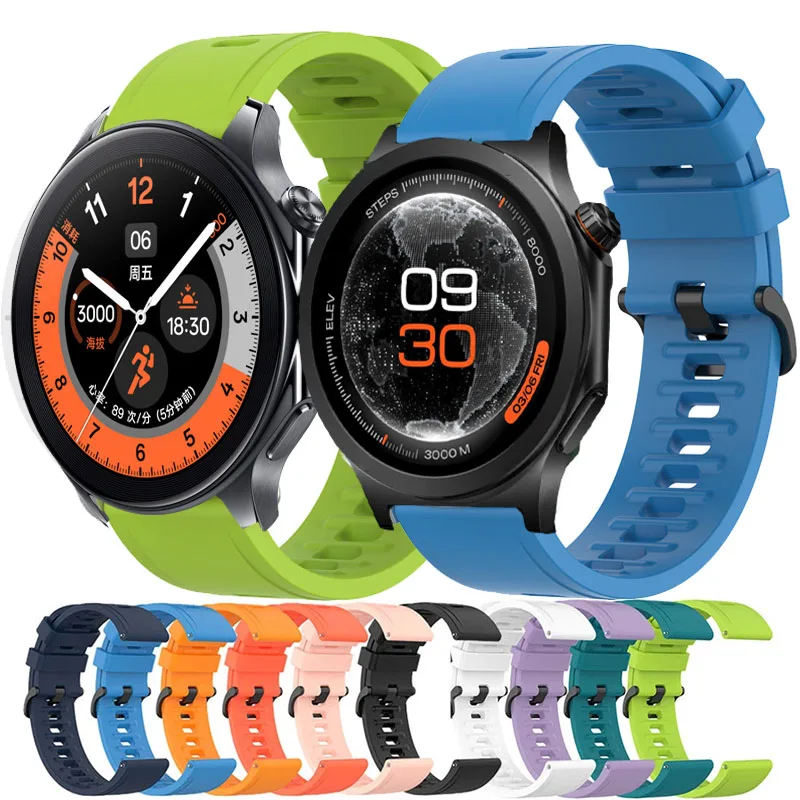 22mm Sport-Silikonarmband für OnePlus Watch 4 3 2 2R Silikonarmband Handgelenkschlaufe für OPPO Watch 4Pro X X2 X3/OnePlus 46mm/Lite