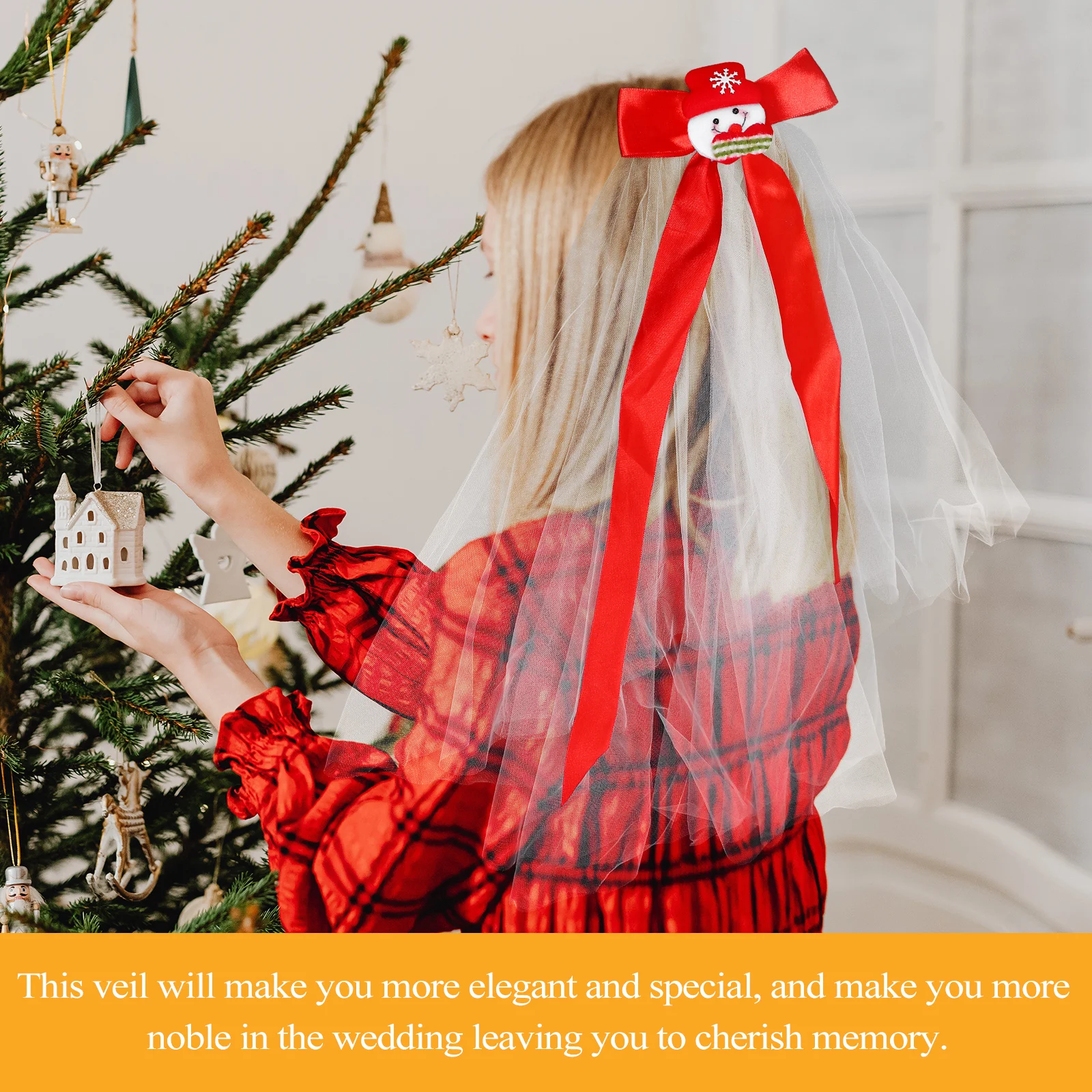

Charming Christmas Veil Bridal Wedding Accessory Bow-Knot Mini Hat Tulle Headwear Wedding Veil Mini Hat Headdress
