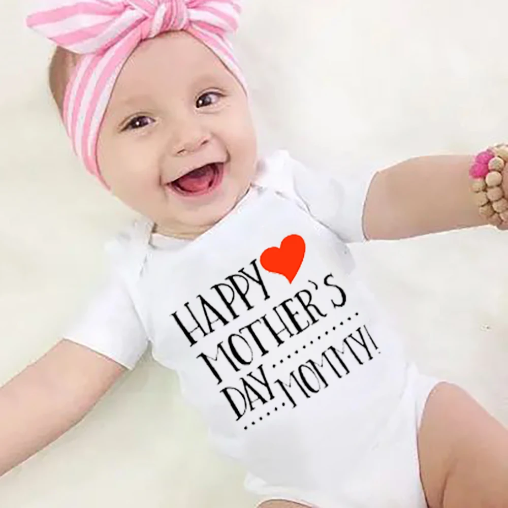 

Happy Mother's Day Mommy Baby Infant Clothes Newborn Baby Summer Short Sleeve Bodysuit Boy Girls Romper Mother's Day Best Gifts