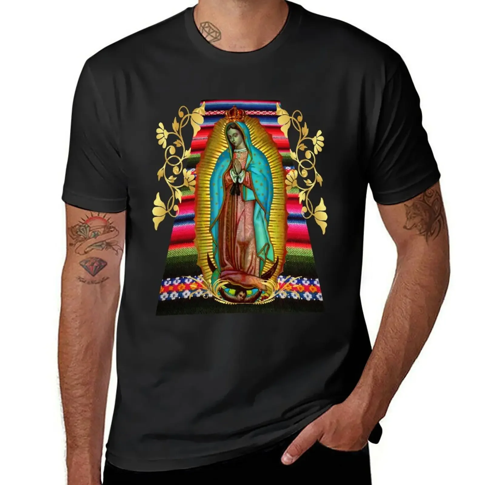 

Our Lady of Guadalupe Virgin Mary Zarape 08 T-Shirt sweat for a boy anime stuff shirts men