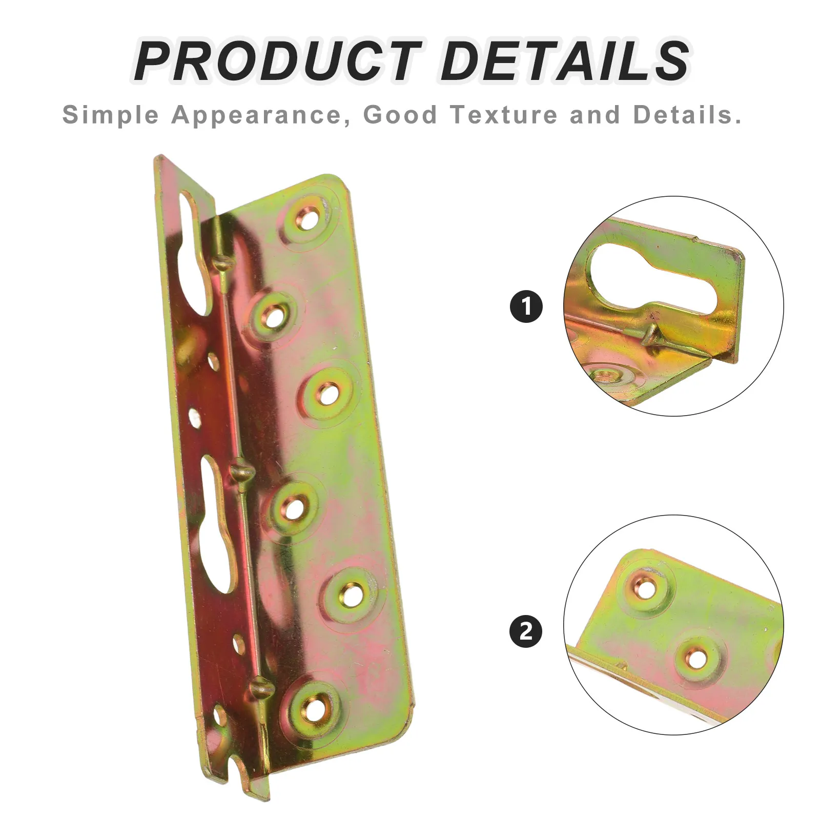 4Pcs Bed Frame Connecting Hardware Heavy Duty Carbon Steel Rail Hook Plates for Wood Bed Furniture Accessories Stable Secure