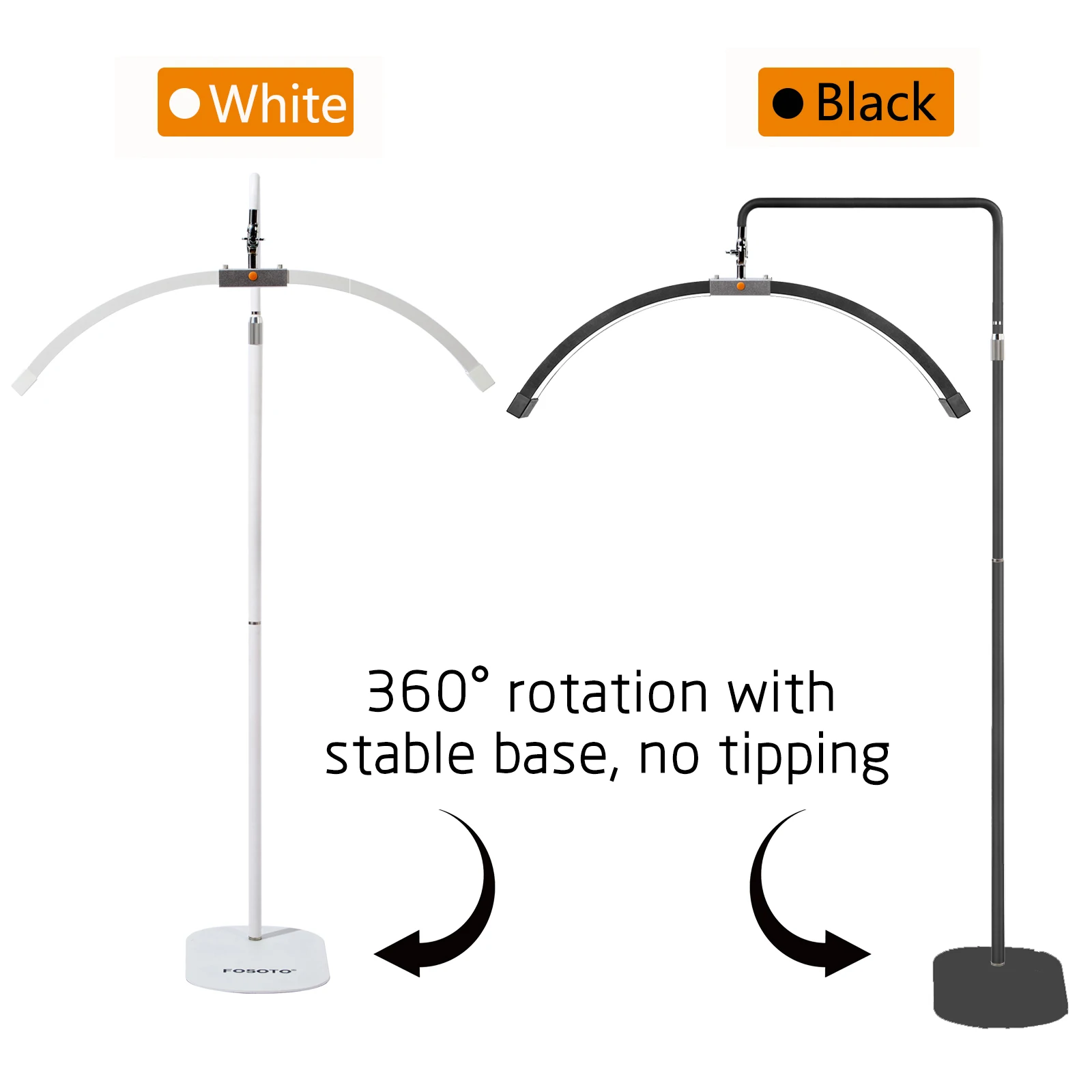 

Fusitu 28inch LED Foldable Mirror Floor Light Half-moon light for Lash Extensions, Makeup & Hairdressing