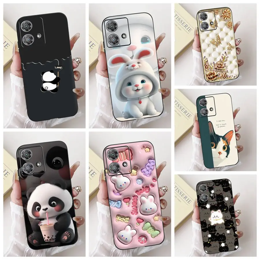Etui Motorola Edge 40 Moto Edge30 Pro Lite Neo Cover Cute Cartoons Soft Black Shell For Moto Edge 40 Neo Edge40 5G Fundas