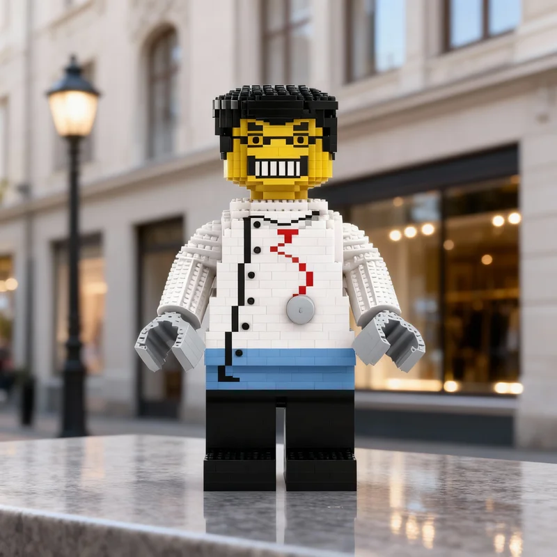 

Набор строительных блоков MOC Studios Maxifigure «Безумный доктор», 1496 деталей, модель для сборки, рождественский подарок, развивающая игрушка-конструктор для детей