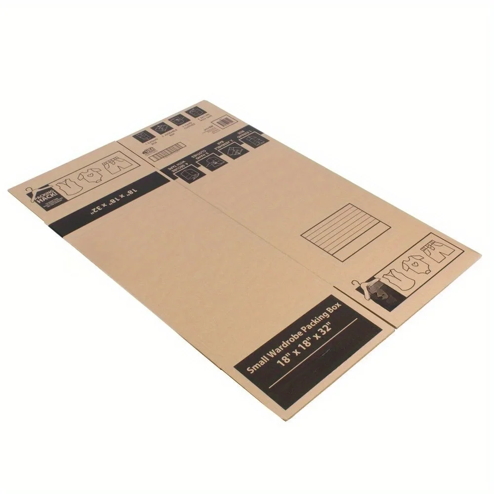 Petite boîte mobile d'emballage pour armoire recyclée, 18 pouces. L x 18 po. L x 32 po. H, 4 unités