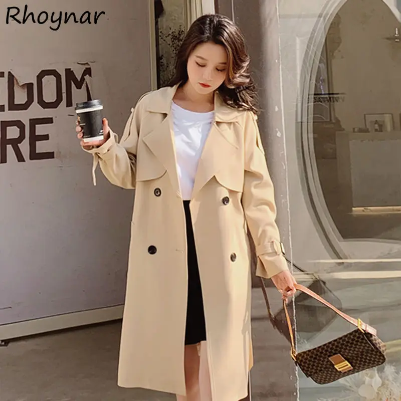 

Trenches Coat Women Autumn New Temperament Fashion Lace-up England Style Feminine Clothes Graceful Ulzzang Basics Street Popular