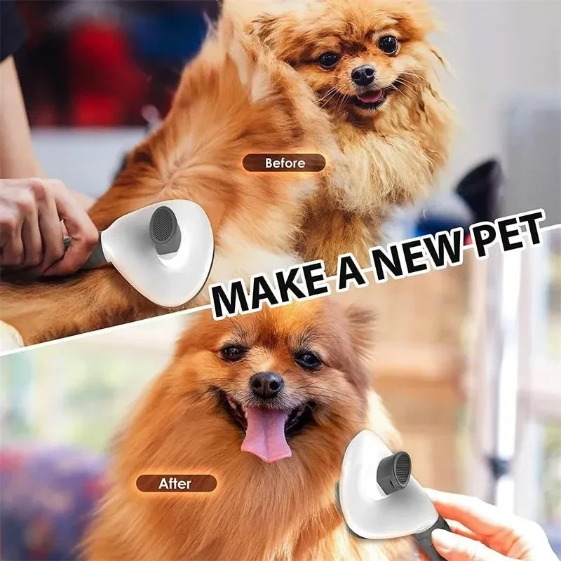 Haustier-Hundebürste Katzenkamm Selbstreinigende Tierhaarentfernungsbürste für Hunde und Katzen Pflegewerkzeuge Tier-Entfilzungskamm Hundezubehör – Detail 12