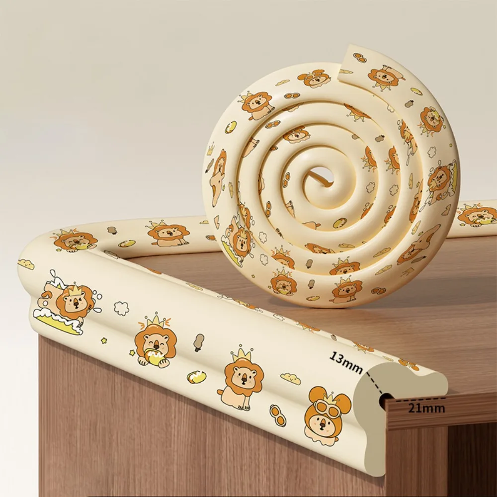 

2m Desk Edge Guard Strip Baby Safety Soft Anti Collision Cushion Cartoon Digital Pattern Thickend Wall Corner Protector Children