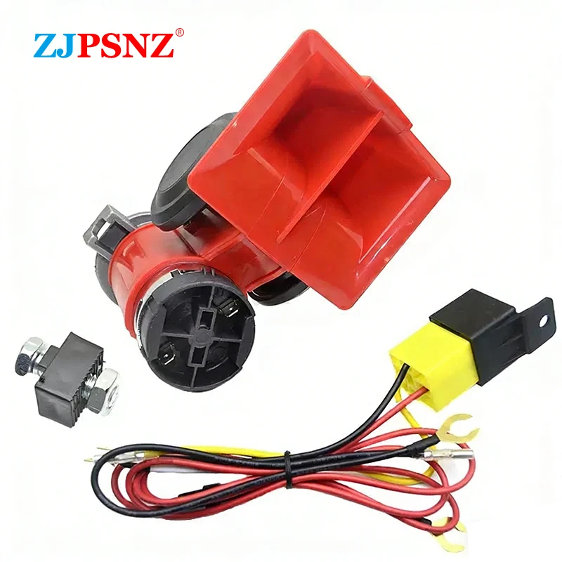 Bocina eléctrica de 12V 24V, kit de bocina de doble tono, impermeable, con bocina compacta para coche, auto, motocicleta, 132db, súper ruidosa.
