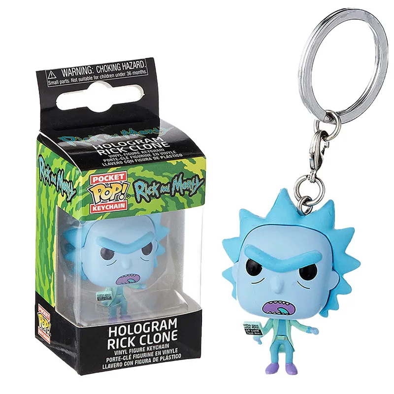 Anime Funko Pop Key Chain Rick And Morty Figure Backpack Pendant Dolls Decoration Car Key Accessory Toys Collect Model