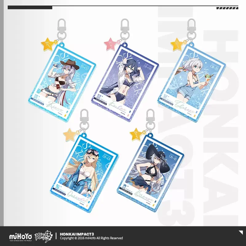 Sunsyea Honkai Impact 3rd Official Merch miHoYo Original Authentic Summer Series Acrylic Quicksand Keychain Pendant Bronya Mei