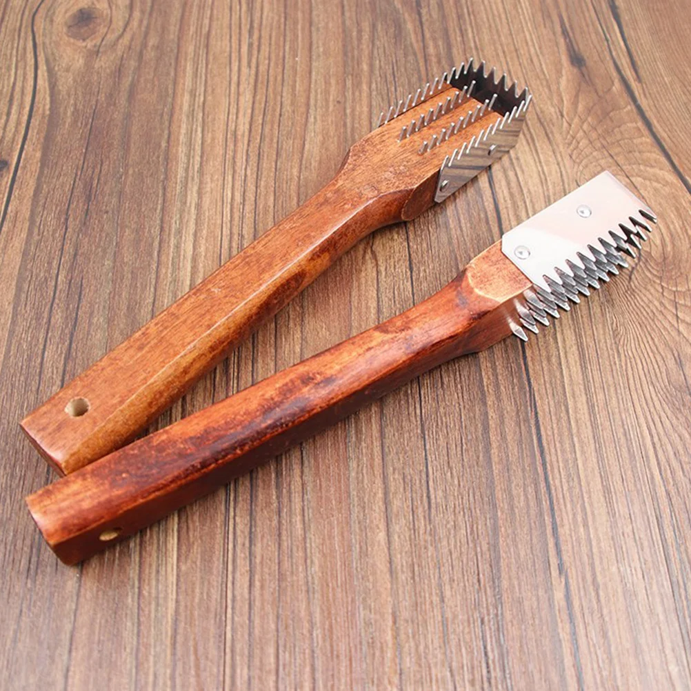 

Stainless Steel Fish Scale Scraper Rosewood Handle Portable Ergonomic Fast Remove Fish Skin Scales Remover Kitchen Tool