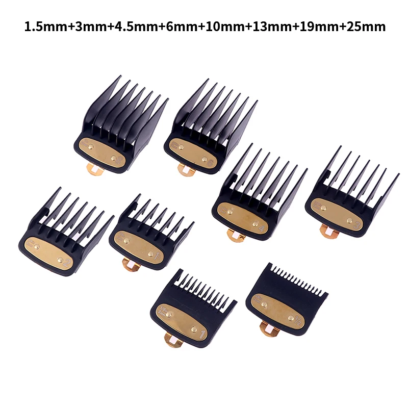 Professional Limit Comb Set for Hair Clipper, Cutting Guide Combs, 1.5mm, 3mm, 4mm, 5mm, 6mm, 10mm, 13mm, 19mm, 25mm, PCes 8