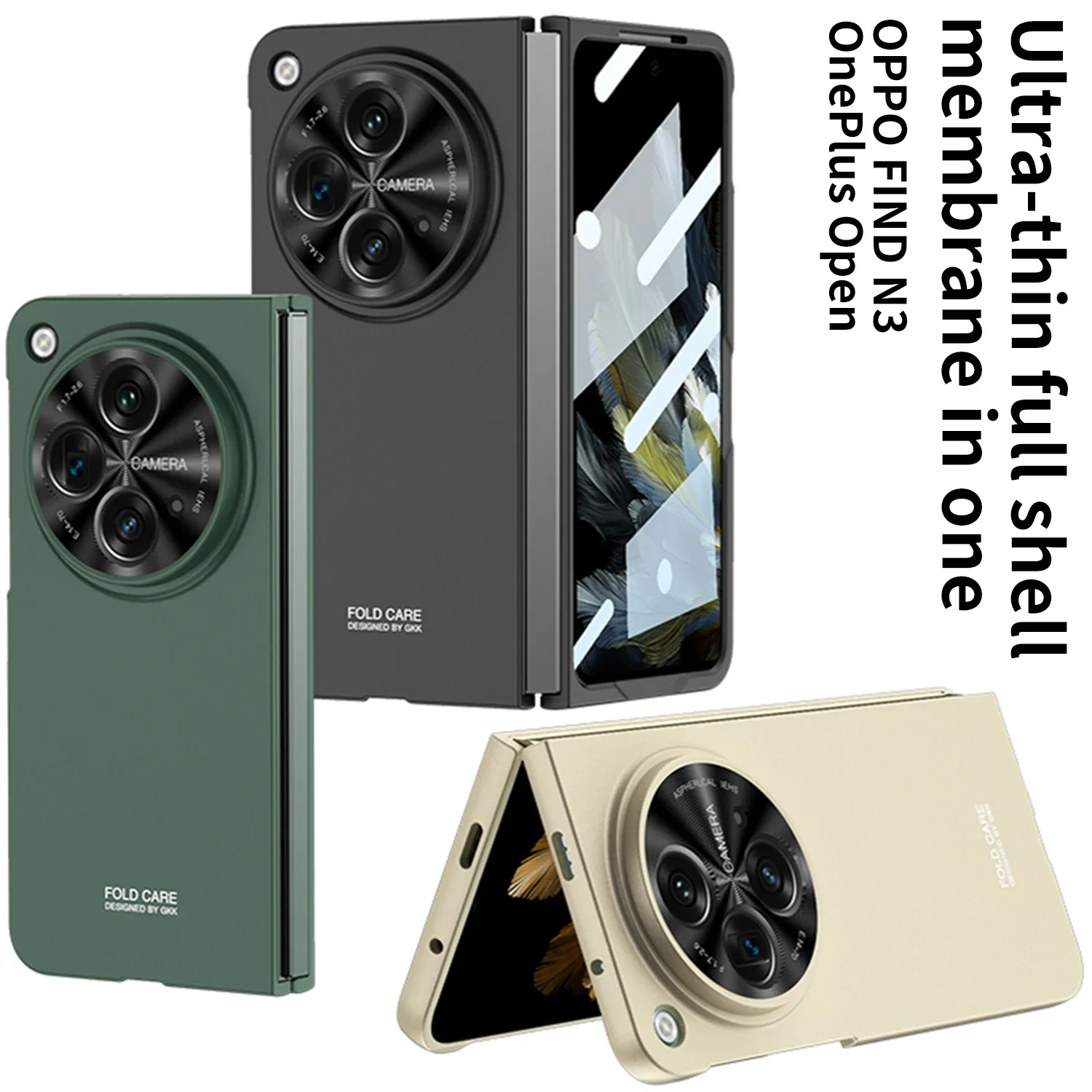 

Роскошный прозрачный ультратонкий чехол с покрытием для Oppo Find N3, внешний экран, стеклянный защитный пластиковый чехол для камеры ADAOPPL00003