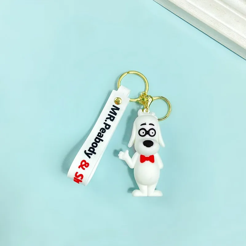 Europe and the United States film genius glasses dog keychain cute puppy Peabody boy Sherman key chain men and women accessories