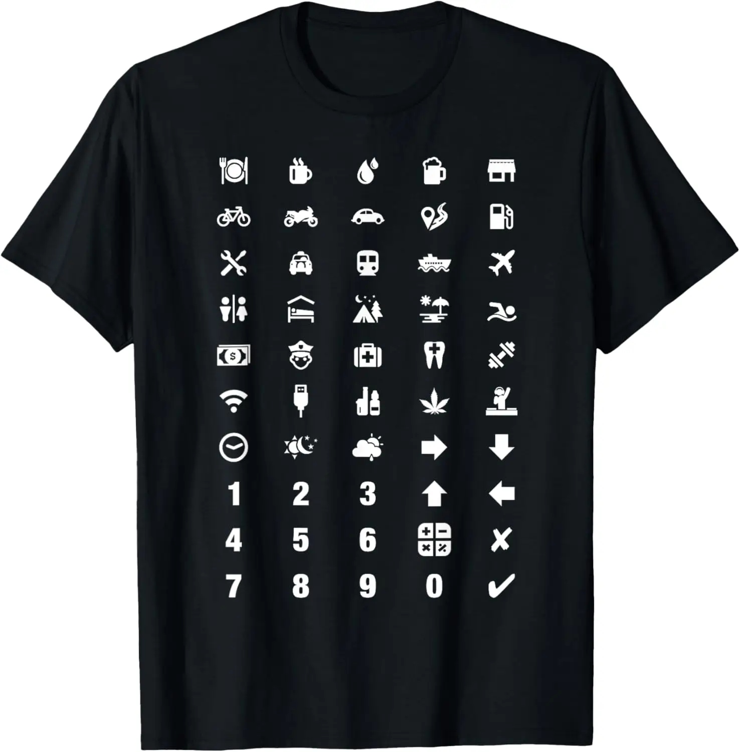 

Vacation Travel Tourist Translator Holiday Language Icons T-Shirt