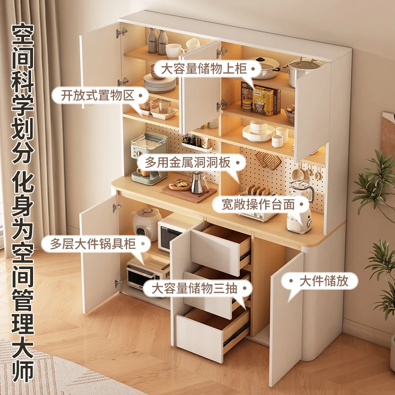 Armário lateral arredondado estilo creme