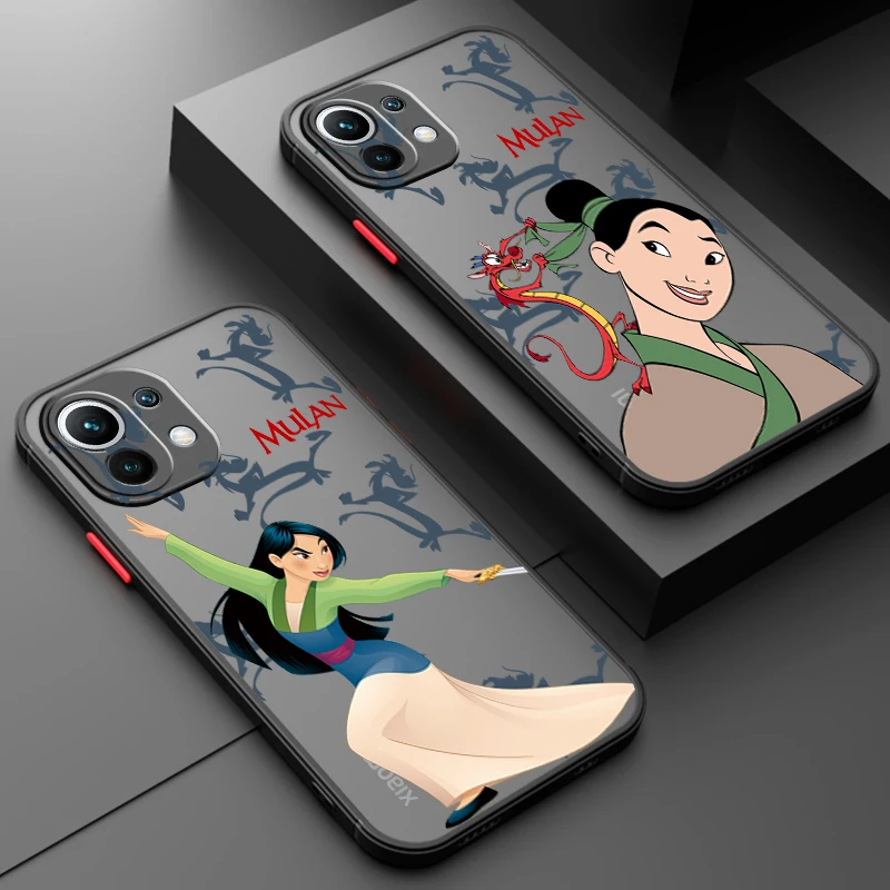 

Disney Mulan Cool Art Frosted Translucent For Xiaomi Mi 13 12 12T 11T 11 11i 10T 10 9T Pro Lite Ultra 5G Cover Phone Case
