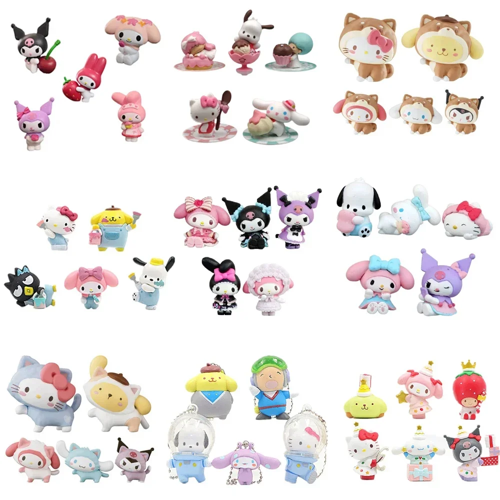 Sanrio Action Figure hello Kitty plush room decor Kuromi figurine Cinnamoroll Figures My Melody Desktop Decoration for gifts