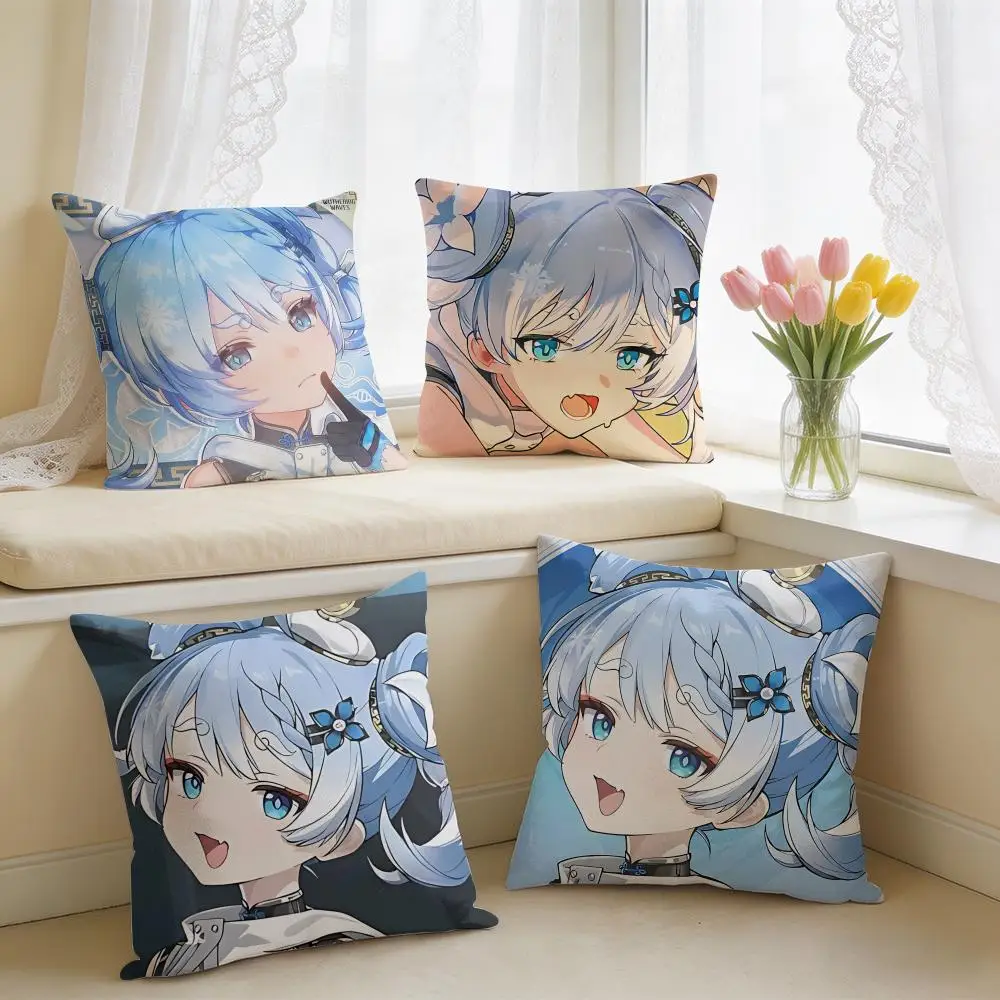 Wuthering Waves Youhu Cushion Cover Square Short Plush Pillow Case Living Room Sofa Home Decor Funda 40X40