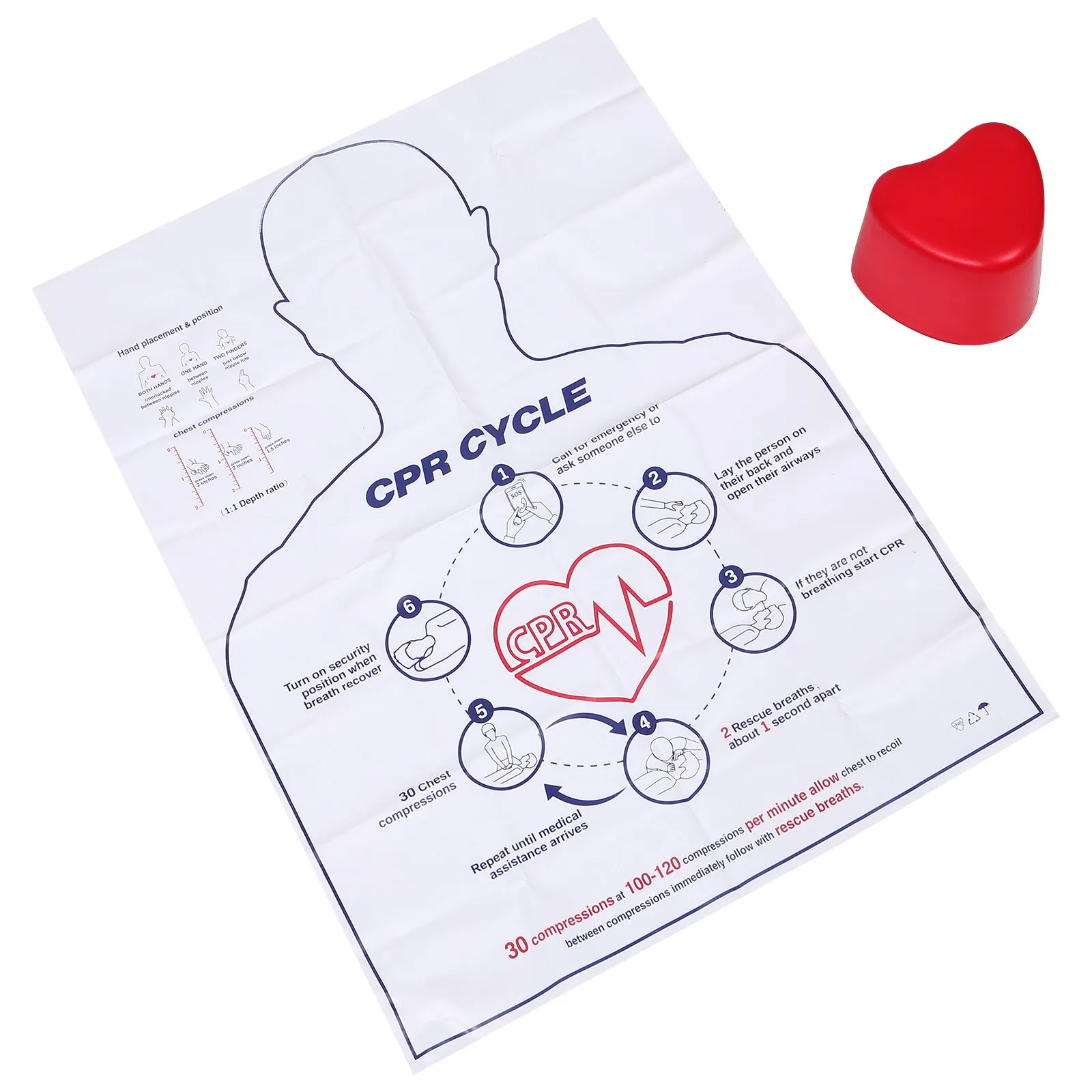 

1Set Cpr Training High Fidelity Heart Compression Practice Device Visual Feedback Nursing Student Dummy Healthcare
