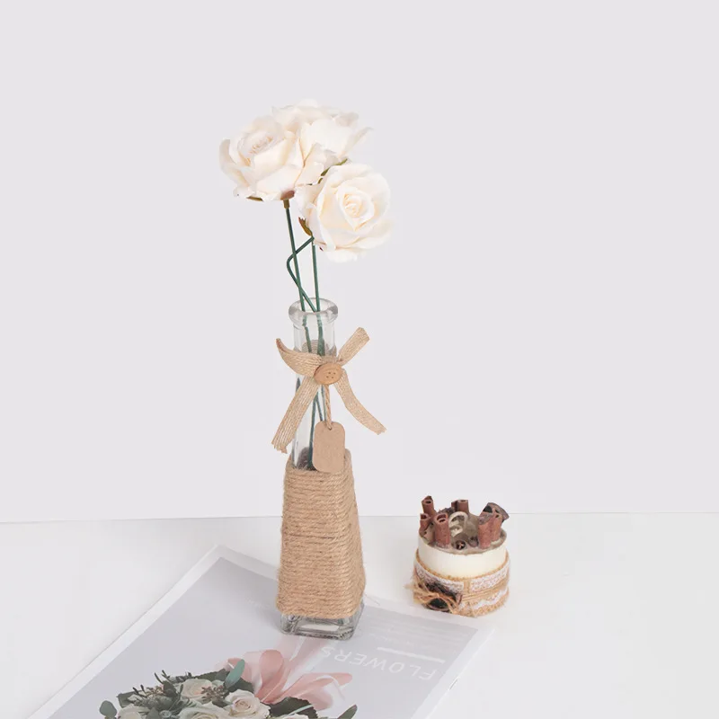 Plastic-clad Iron Flower Stem For Artificial Hydrangea Rose For DIY Nylon Stocking Flower Branche Making Wedding Decor Accessory