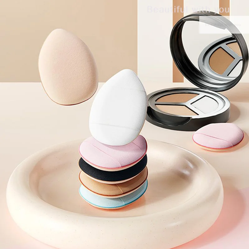 Mini dedo puff fundação pequena almofada de ar em pó esponja rosto corretivo bb creme aplicador cosmético ferramentas de maquiagem