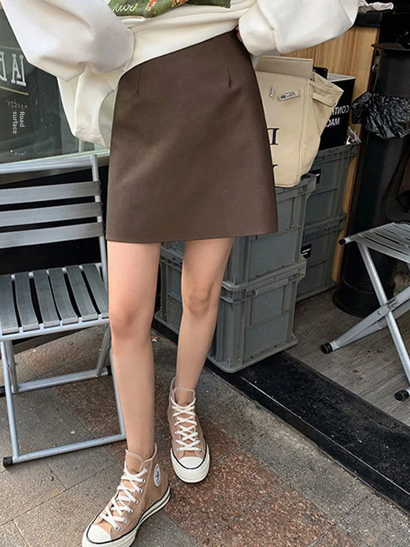 

High Waist A-Line Skirt Women's Simple Sli Slimming Faion PU Leather Skirt Spring 2026 New Arrival ort Skirt