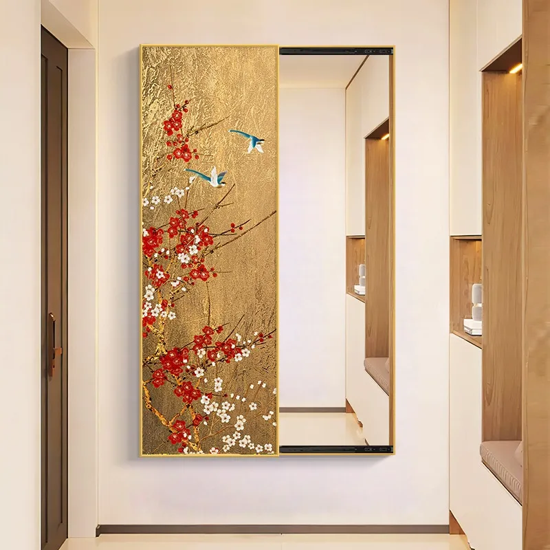 Hidden full-length mirror dark full-body mirror painting push-pull can be closed, medieval enigma mirror invisible fitting mirro