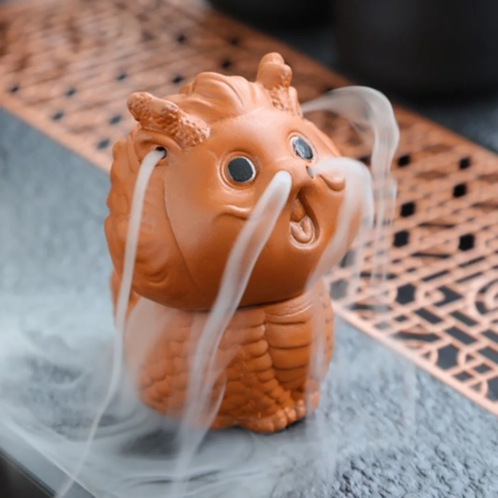 Dragon Purple Clay Tea Pet Figurines Cute Mascot God Beast Table Decoration Tea Ceremony Tea Play Desktops Animal Ornament Gift