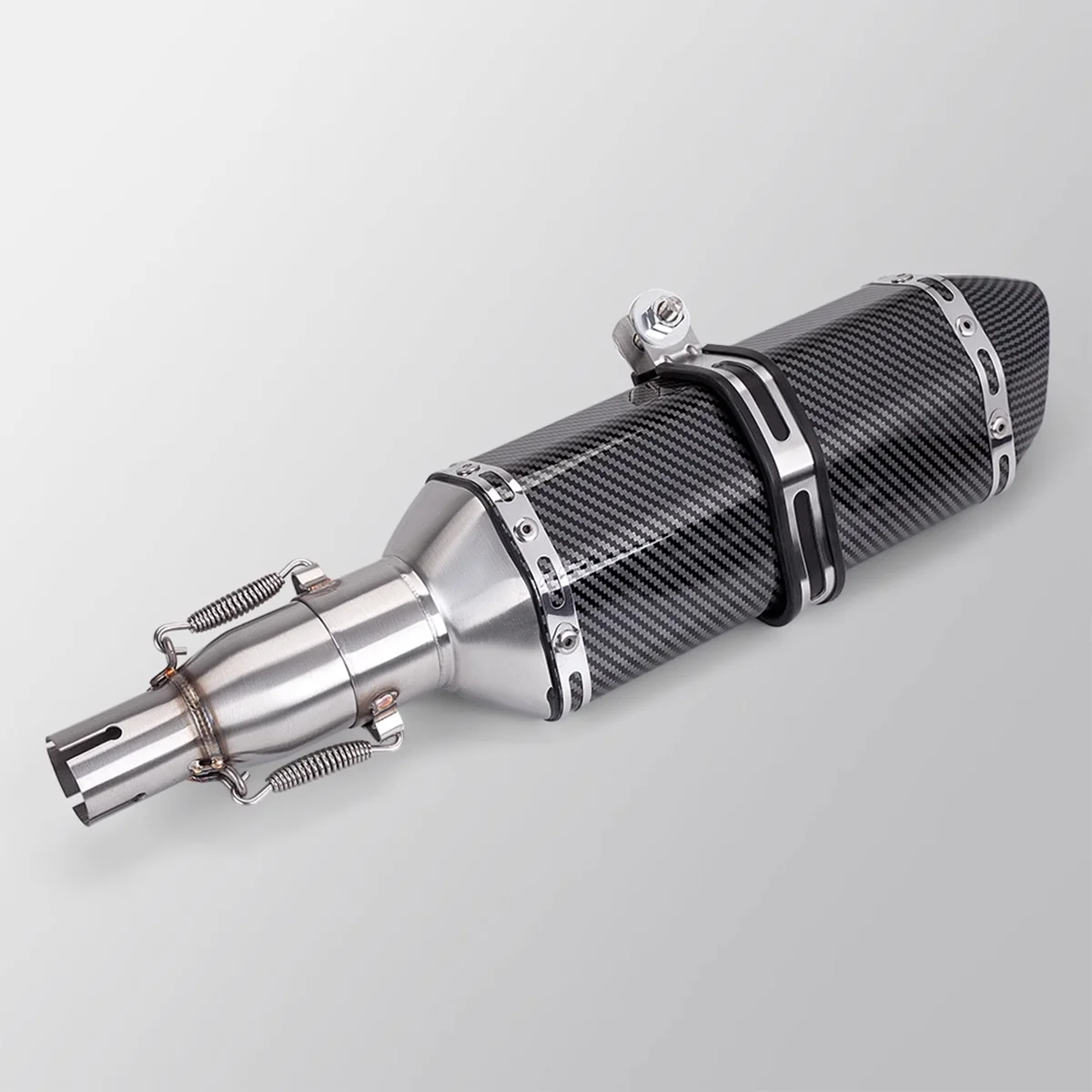 محول عالمي لعادم الدراجة النارية من الفولاذ المقاوم للصدأ 28/30/35/40/45 إلى 51 ملم مناسب لمعظم تركيبات الدراجات النارية