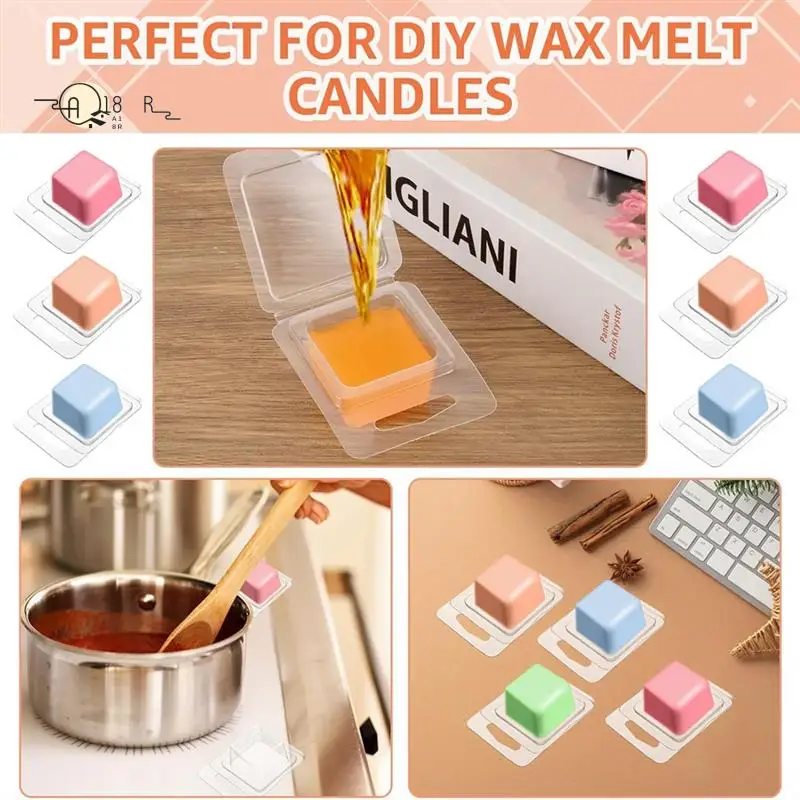 

A18R -150Pack Wax Melt Container 1.3 Oz Plastic Wax Melt Set For Wax Melts Clear Wax Flip Top, Empty Candle Melt