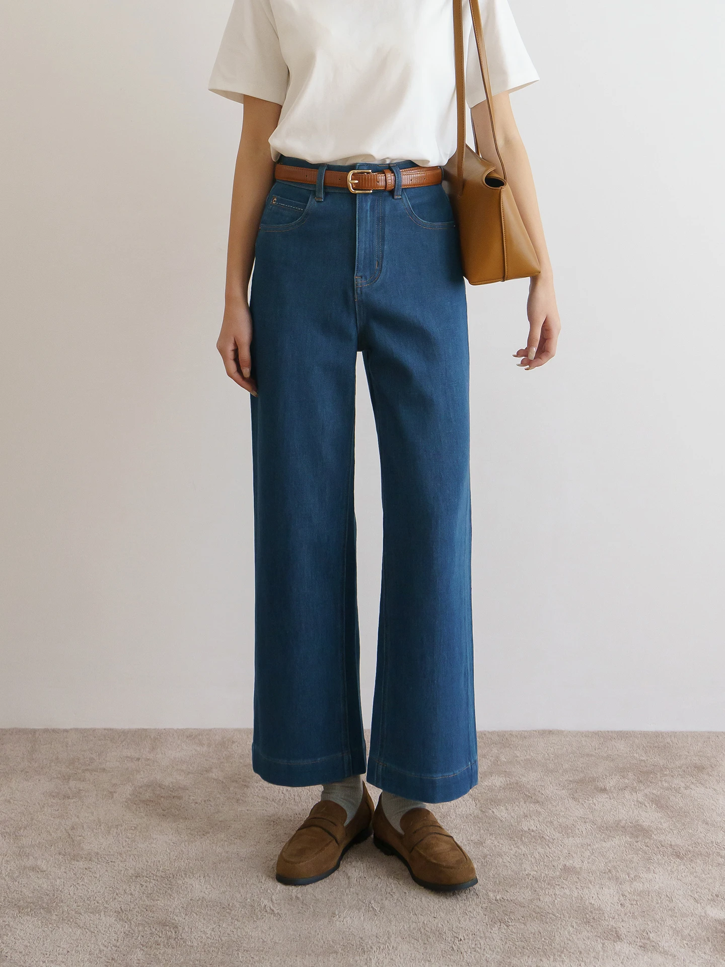 

Floradance универсальные прямые джинсы женские с высокой талией хлопковые эластичные утягивающие девять предметов весенние новые Sle французские сле