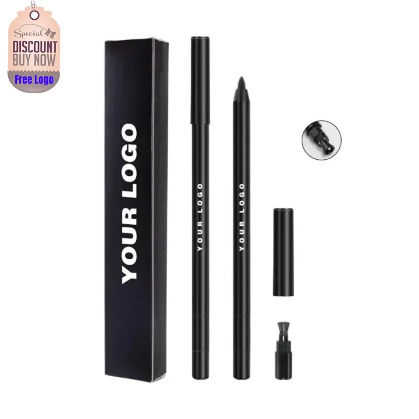 

Custom Waterproof Eyeliner Pencil with Pencil Sharpener Long Lasting Easy To Apply Sweatproof Eye Liner Bulk Makeup