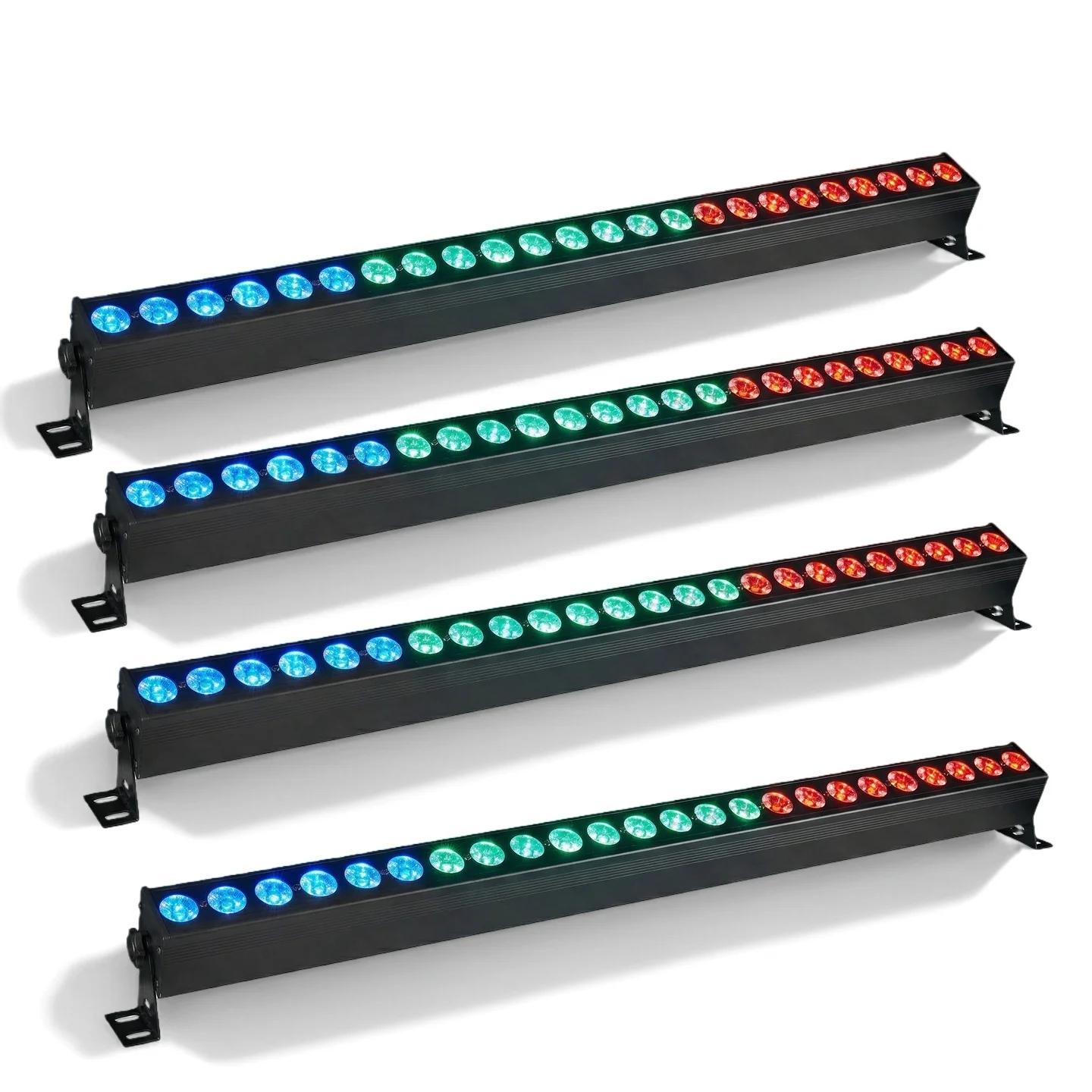 4Pcs 24x6W 120W LED Bar Wall Wash Lights 4in1 RGBW UV 6in1 Stage Lights Effect DJ For Outdoor Building Decoration Wedding Party