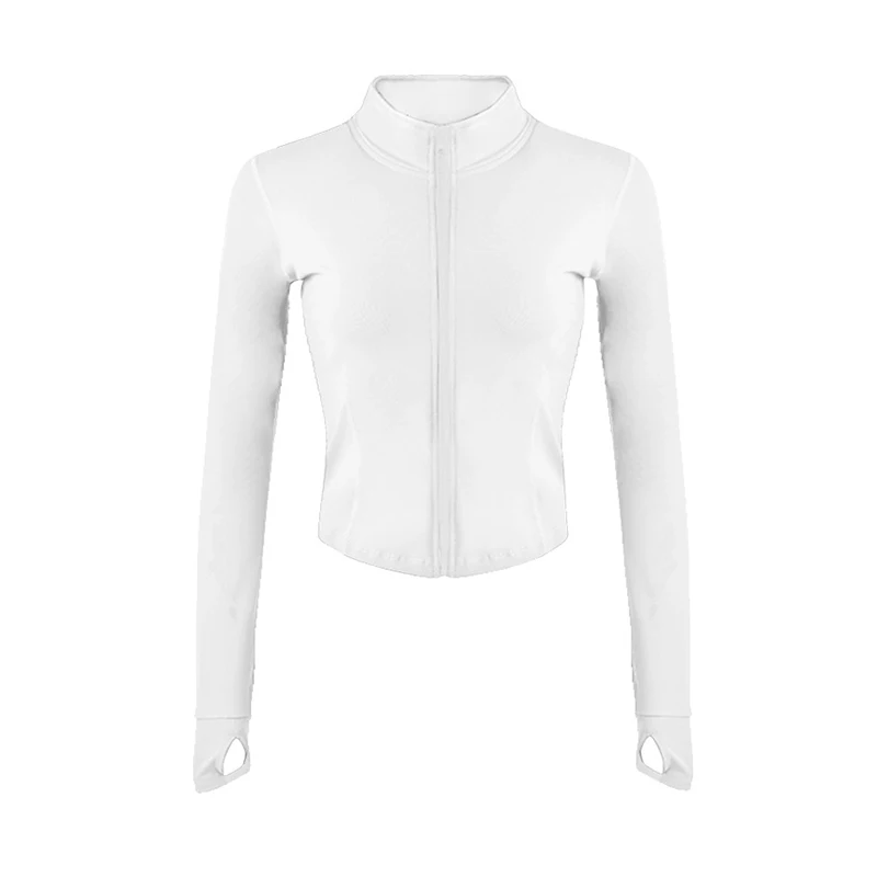 

Women's Tracksuit Jacket Slim Fit Long Sleeved Fitness Coat Yoga Crop Tops With Thumb Holes Gym Jacket Workout Sweatshirts