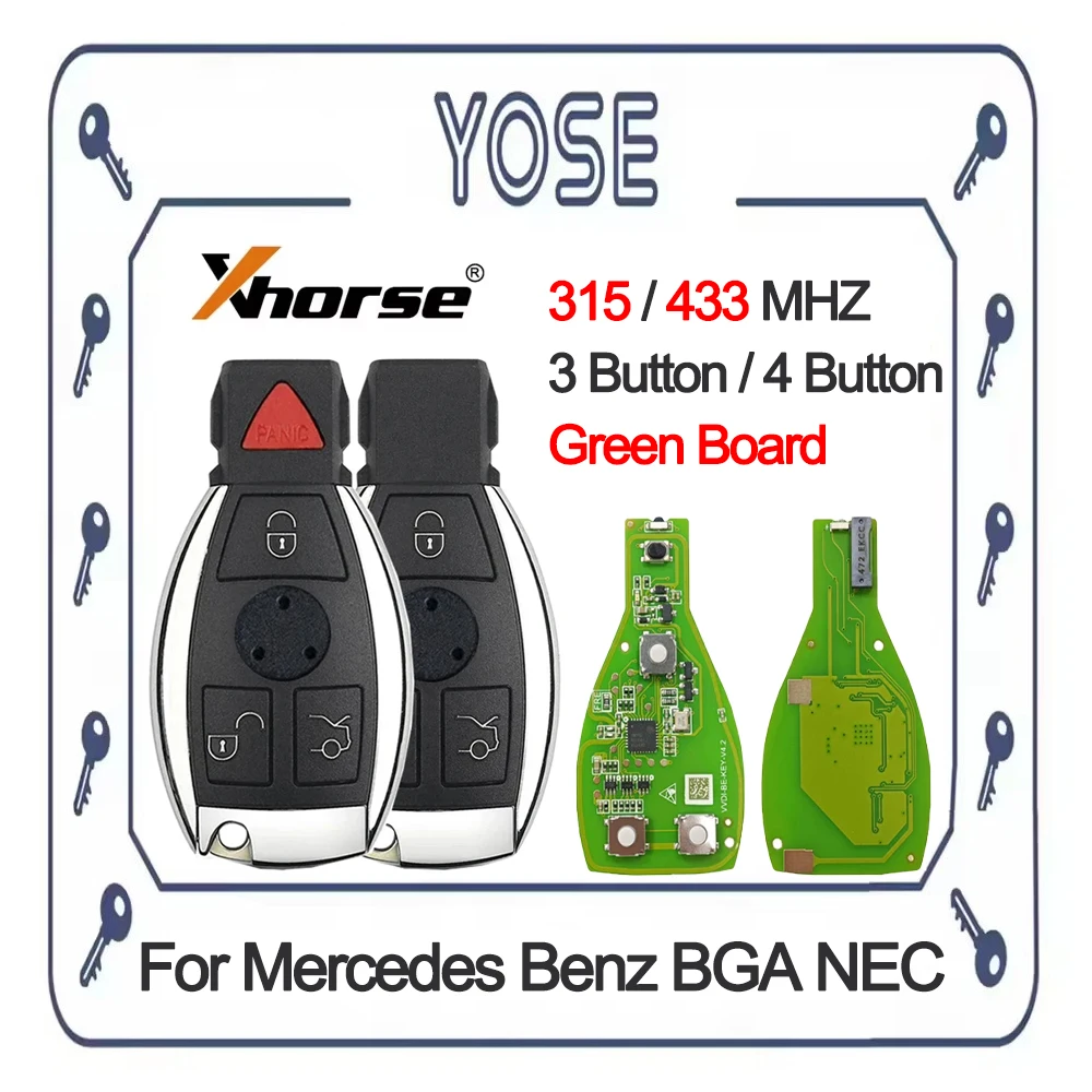 Xhorse VVDI BE 315MHz 433MHz Key V3.3 PCB XNBZ01EN For Mercedes Benz BGA NEC Remote Key Chip Improved Version Smart  Green Board