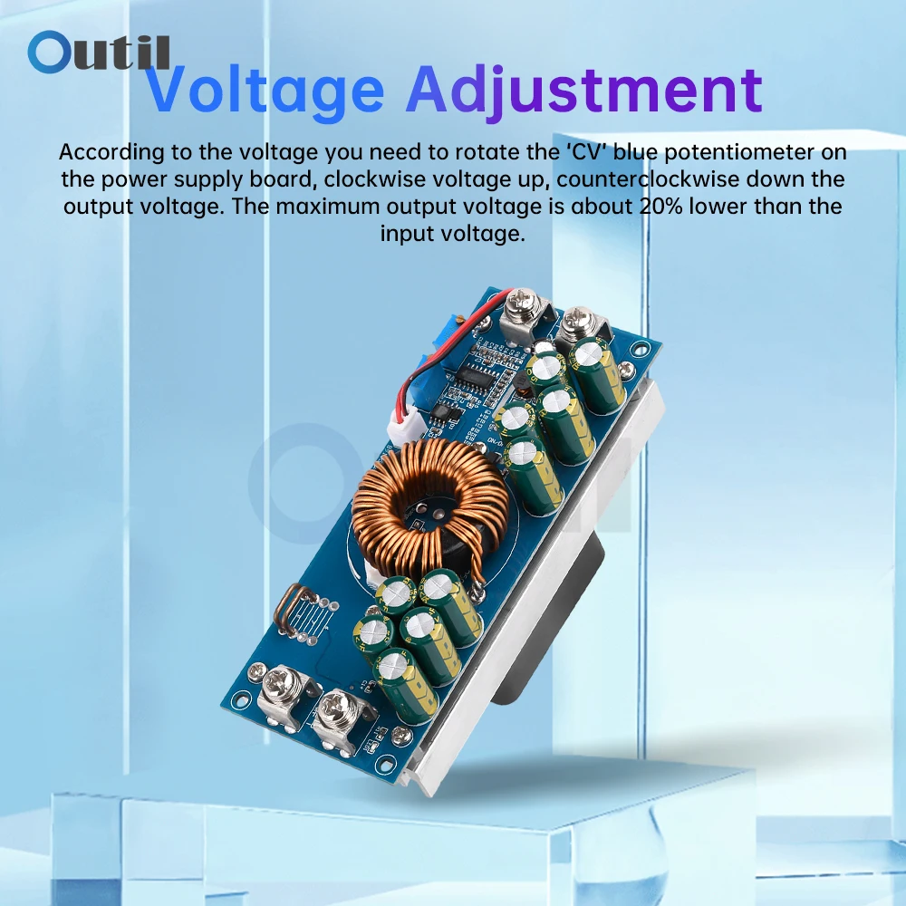 

500W 20A/800W 25A/1200W 30A DC-DC Step Down / Step Up Buck Converter Module DC15V-90V to DC2.5V-72V Adjustable Voltage Charger