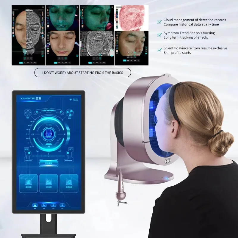 ハイテク統合AIデスクトップ肌分析器 9スペクトル顔面スキャナー 頭皮分析機 家庭用美容機器