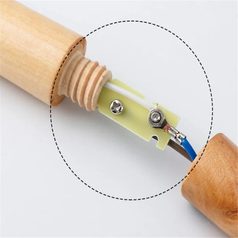 External Heating Electric Soldering Iron Chisel Tip with Wooden Handle Elbow 75W/300W High-power Household Soldering Tin Tool