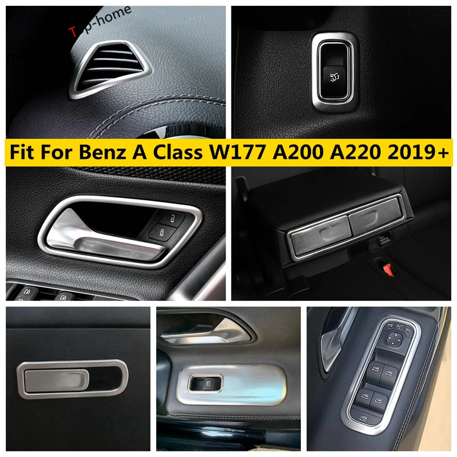 

Car Window Lift Button Door Handle Bowl Armrest Box Switch Handle Sequins Cover Trim For Benz A Class W177 A200 A220 2019 - 2024