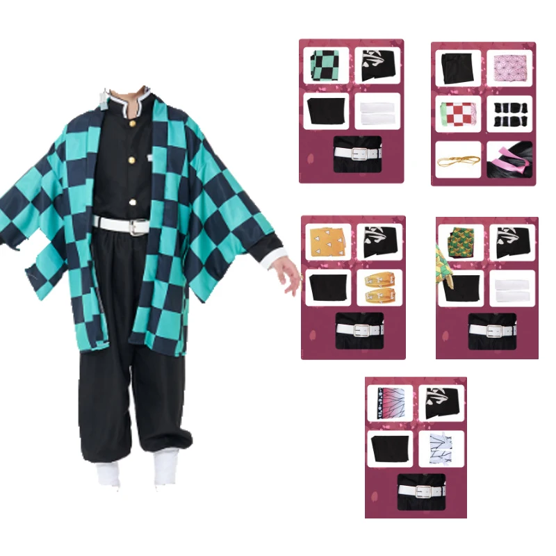 أزياء أنيمي تأثيري للبالغين والأطفال ، عباءة كيمونو ، هالوين الرأس ، الرجال والنساء ، زي نيزوكو شينوبو ، ميتسوري #2