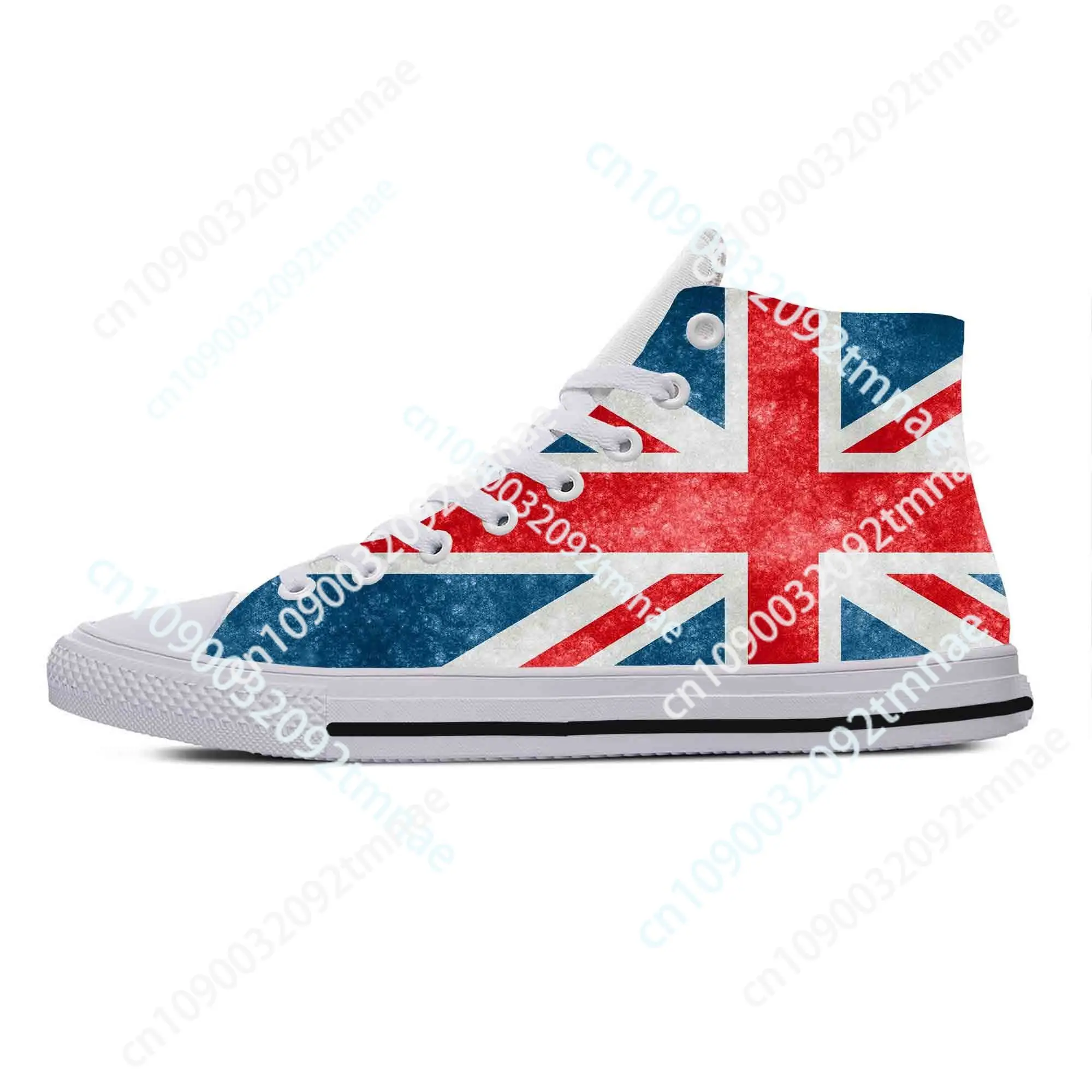 UK England Union Jack British Great Britain Flag Casual Cloth Shoes High Top Comfortable Breathable Custom Men Women Sneakers