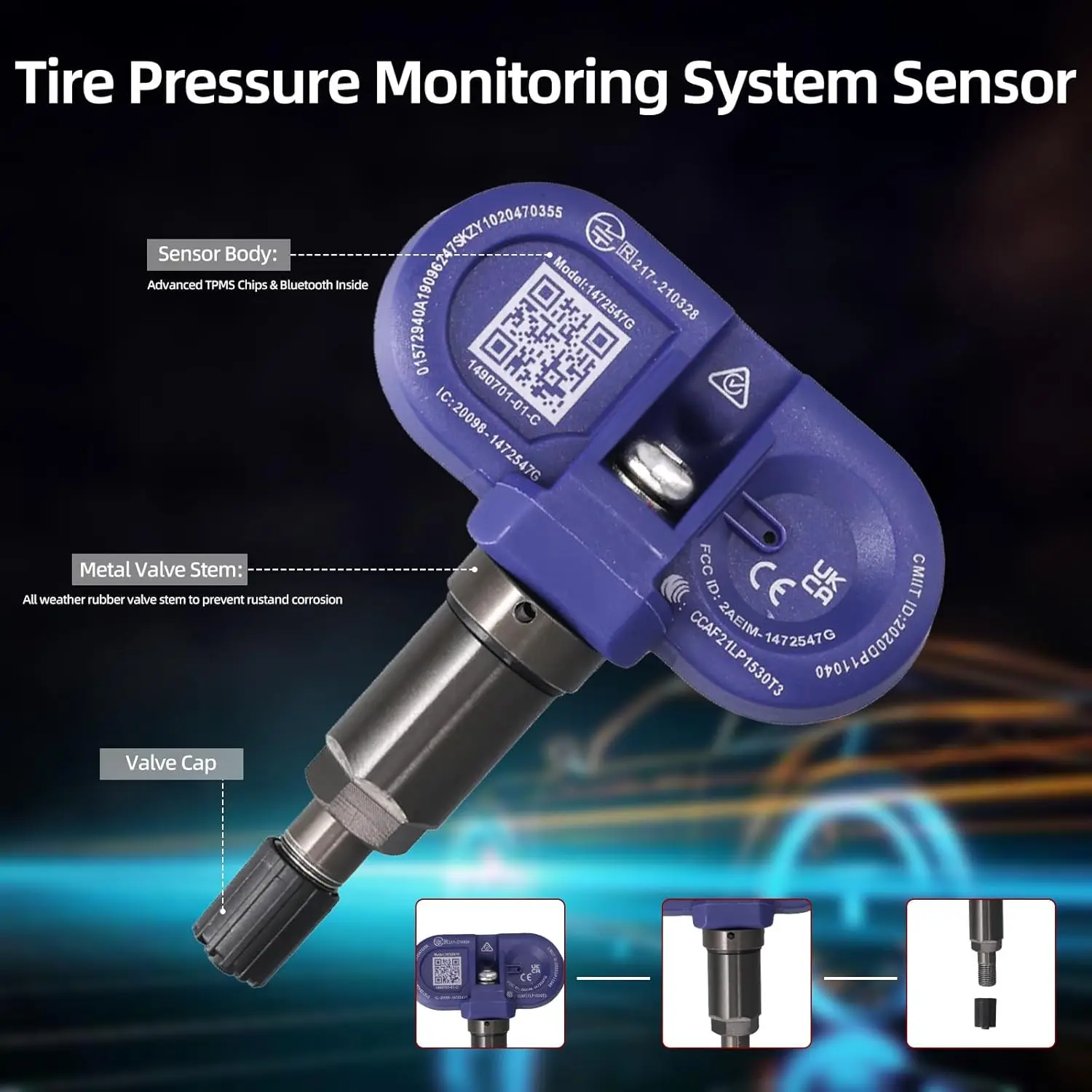 Monitoramento de pressão dos pneus compatível com Tesla Model 3 Model S Model X Model Y 149070101D, 1490701-01-B 1490701-01-D 1490701-01-C